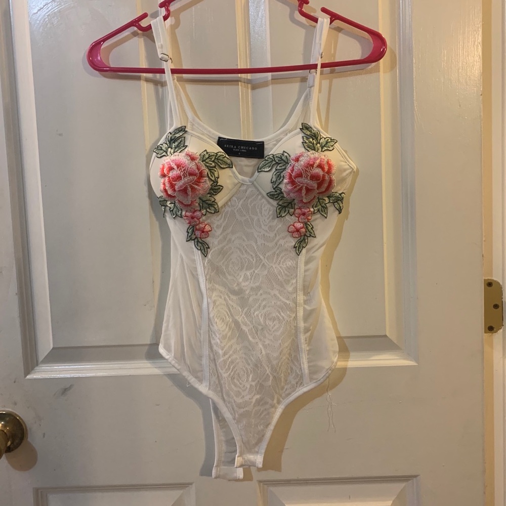 SOLD Lace floral bodysuit